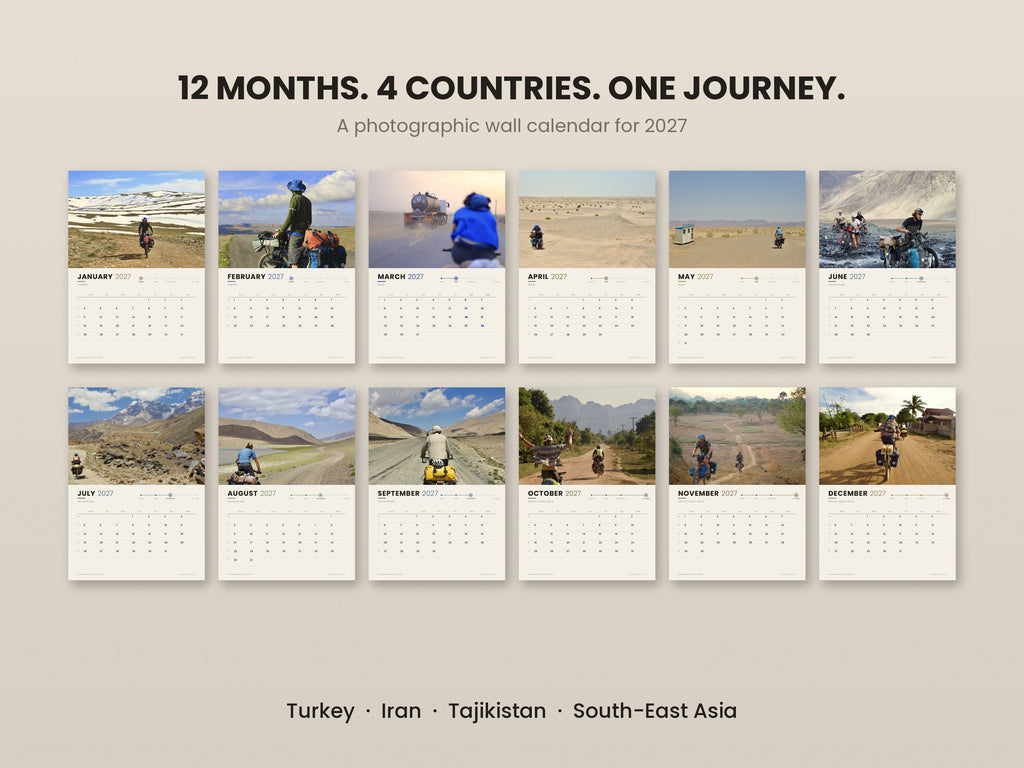 2027 Wall Calendar, Cycling The World | Bicycle Travel Photography