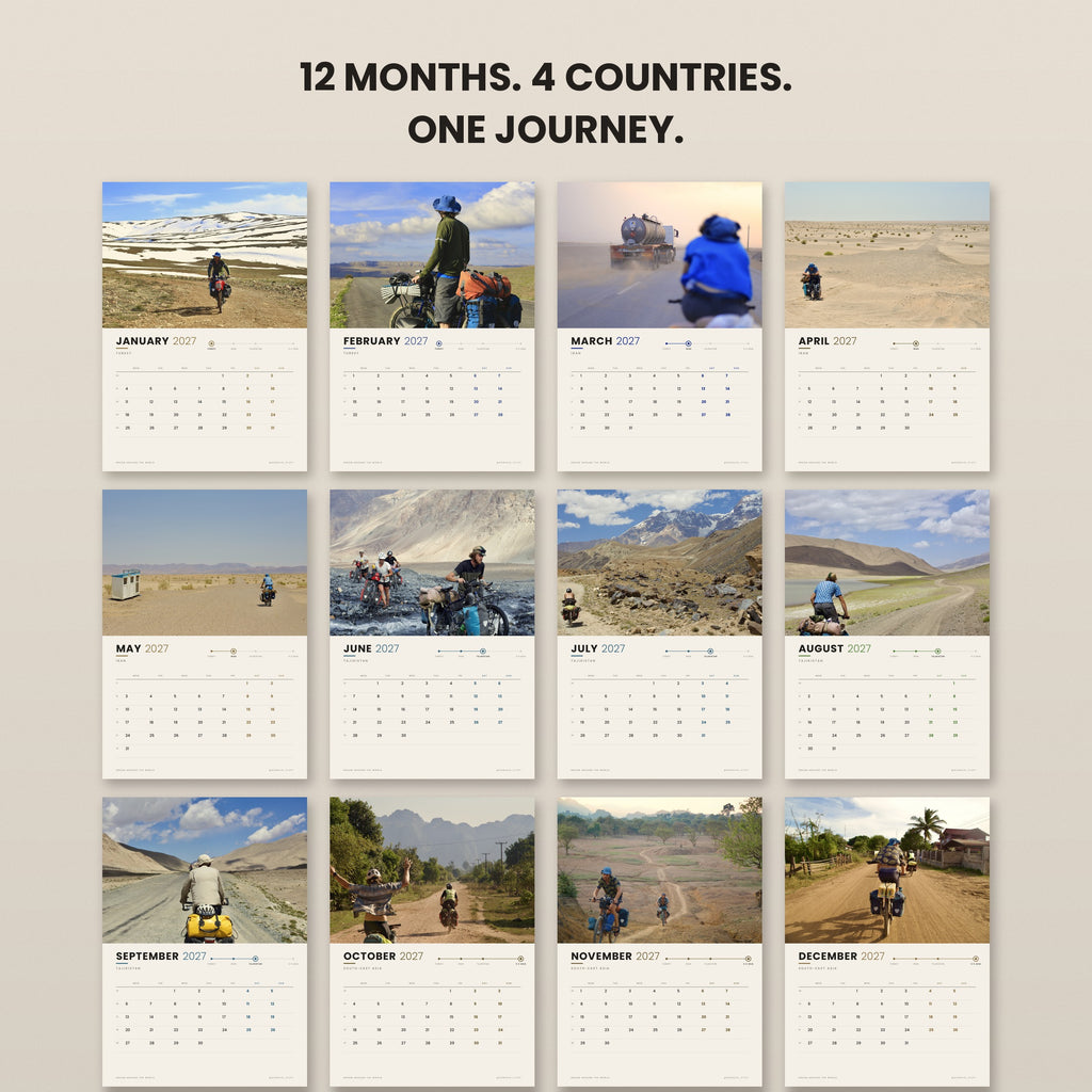 2027 Wall Calendar, Cycling The World | Bicycle Travel Photography